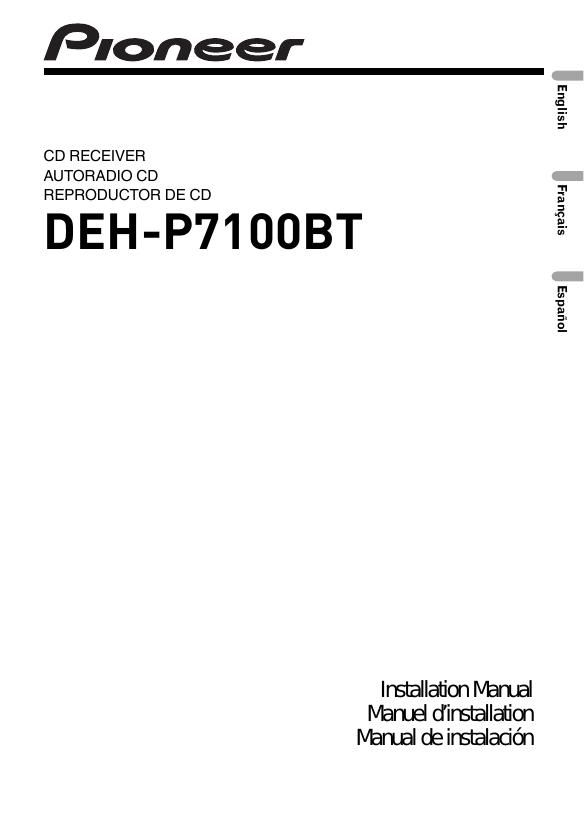 Pioneer DEH P7100BT Owners Manual