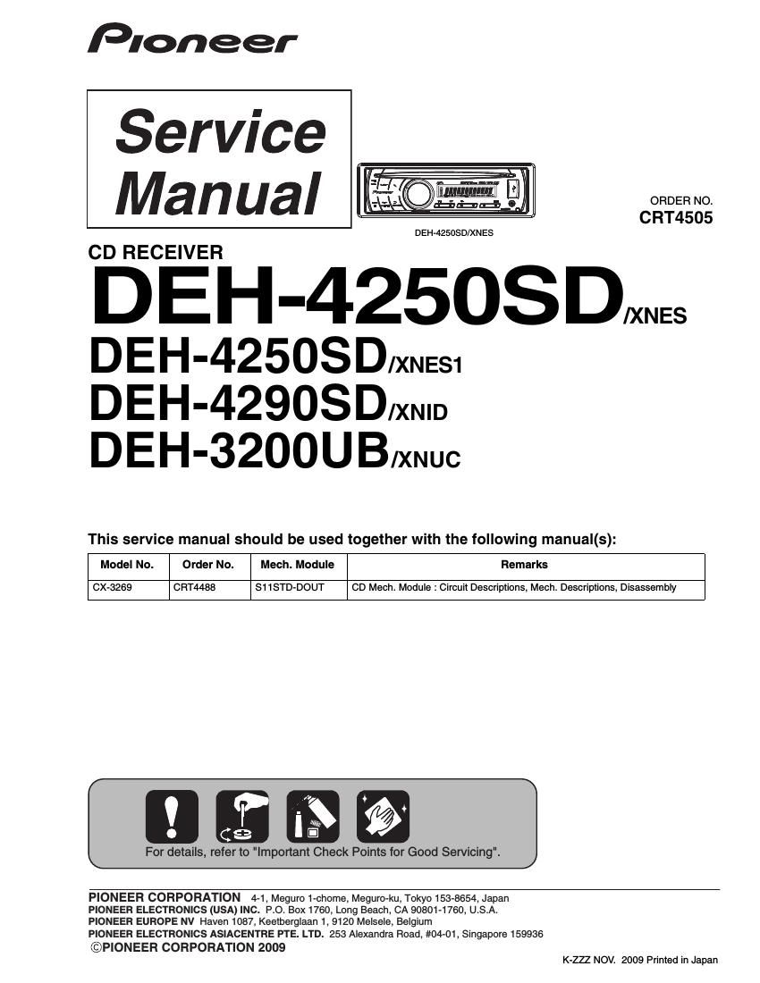 pioneer deh 3200 ub service manual