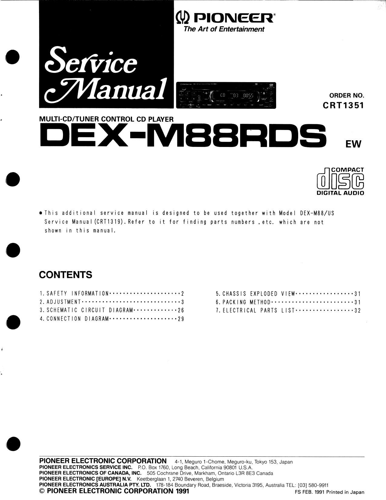 pioneer dexm 88 rds service manual