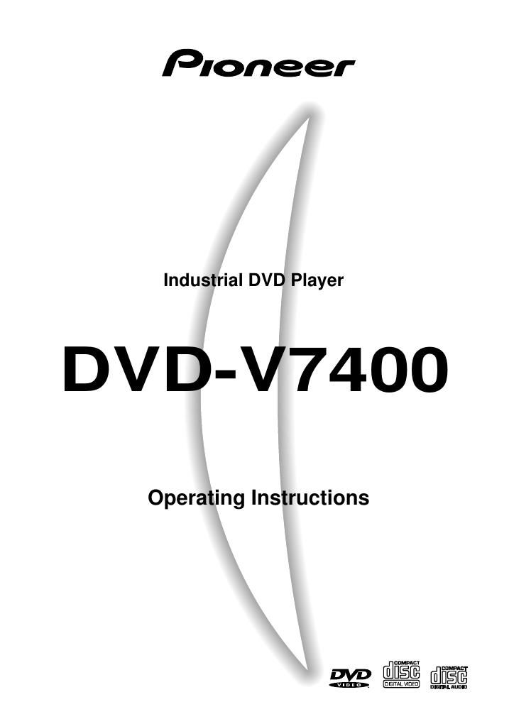 pioneer dvdv 7400 owners manual