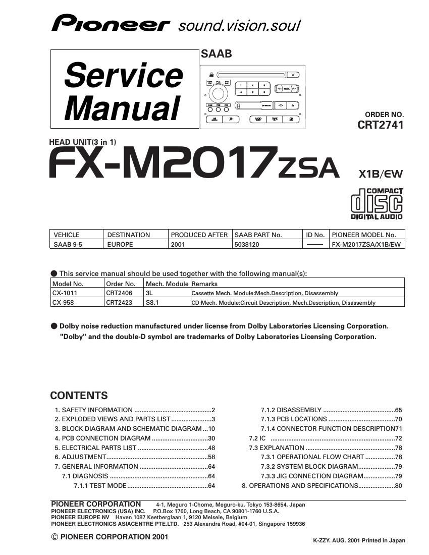 pioneer fxm 2017 service manual