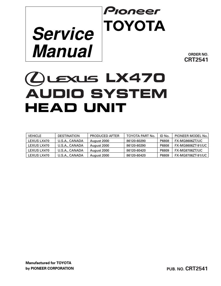 pioneer fxmg 8606 zt 91 service manual