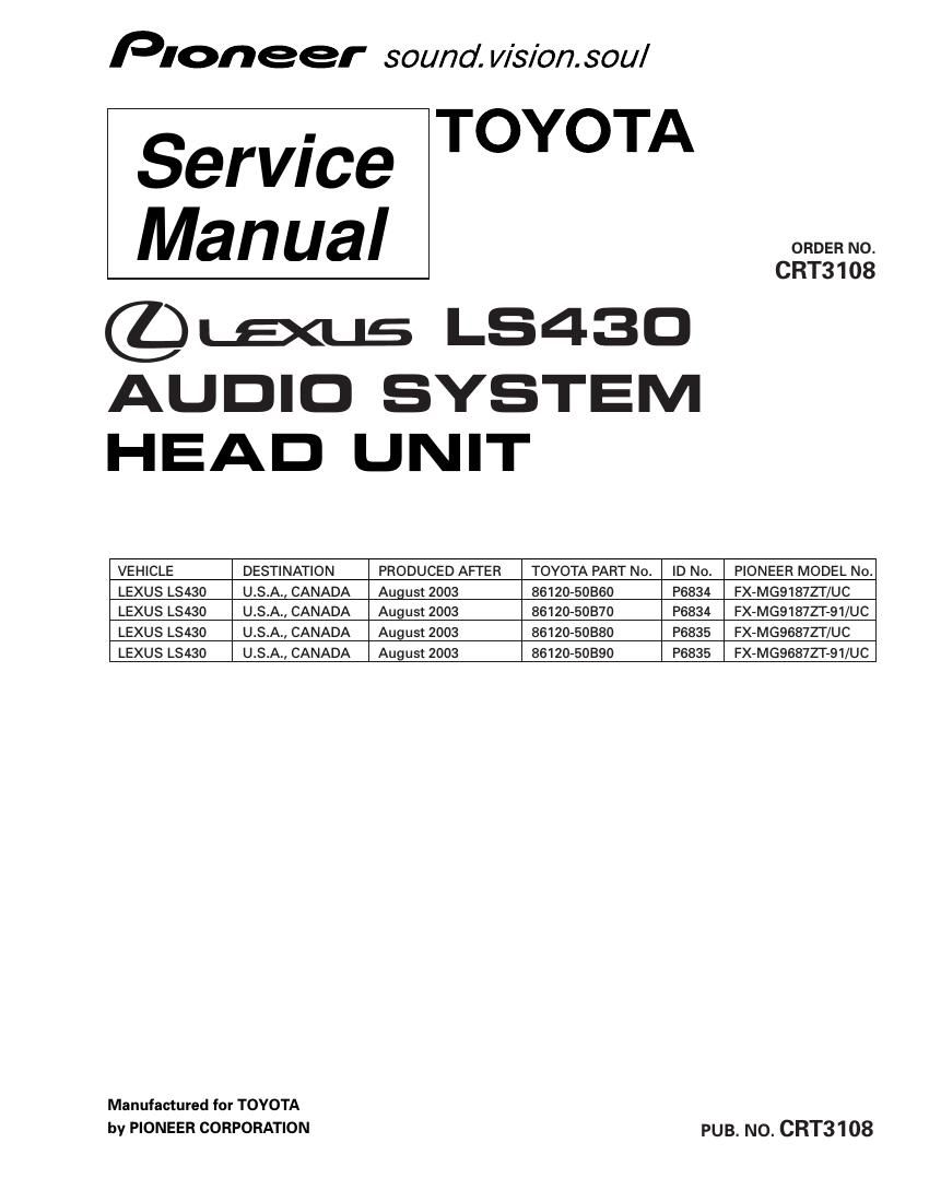 pioneer fxmg 9187 zt service manual