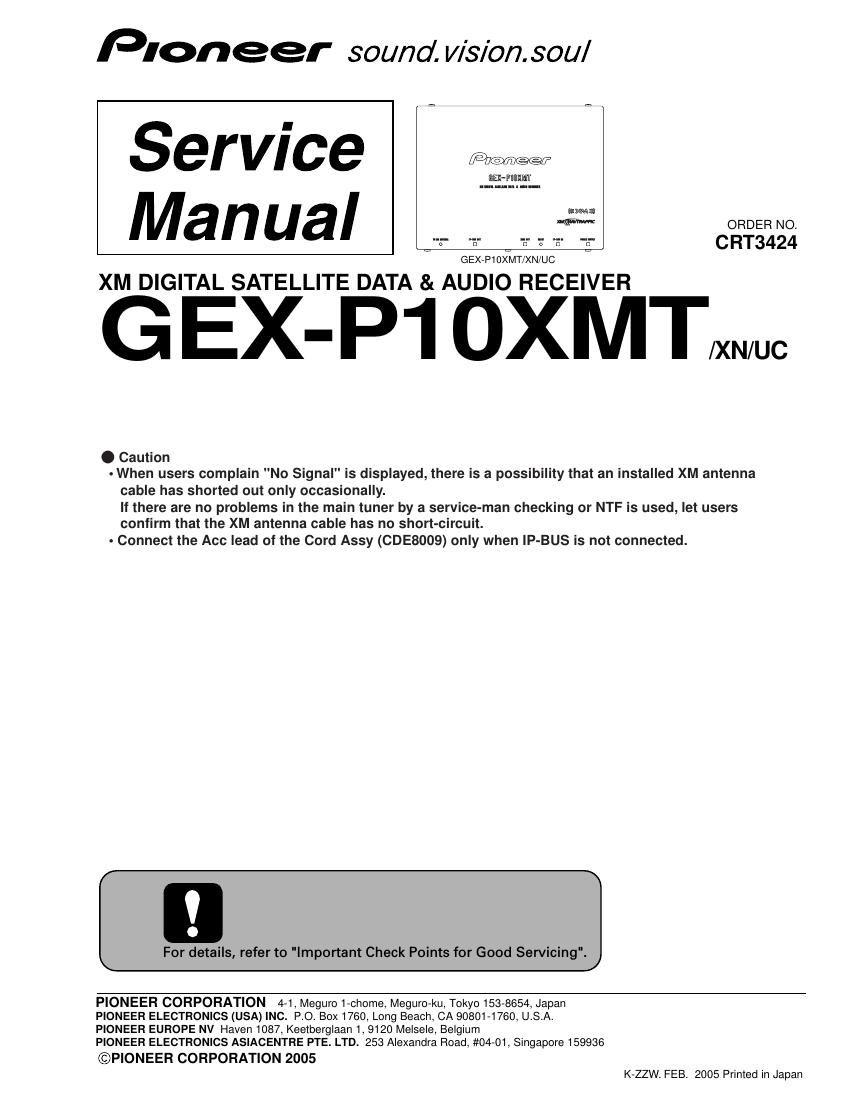 pioneer gexp 10 xmt service manual