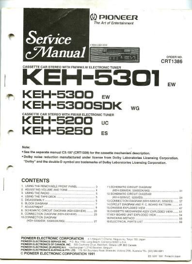 pioneer keh 5200 service manual