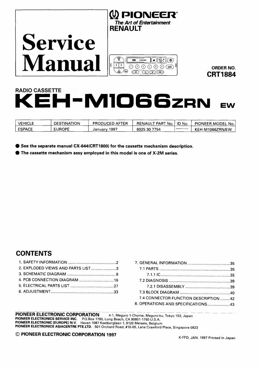 pioneer kehm 1066 zrn service manual
