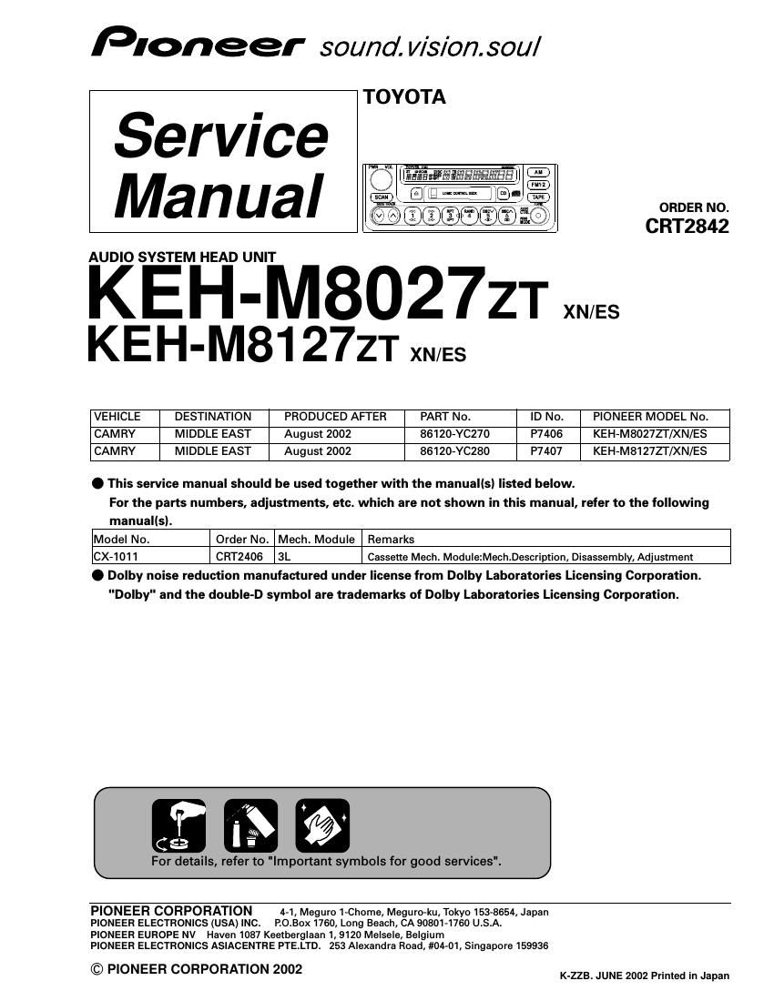 pioneer kehm 8027 zt service manual
