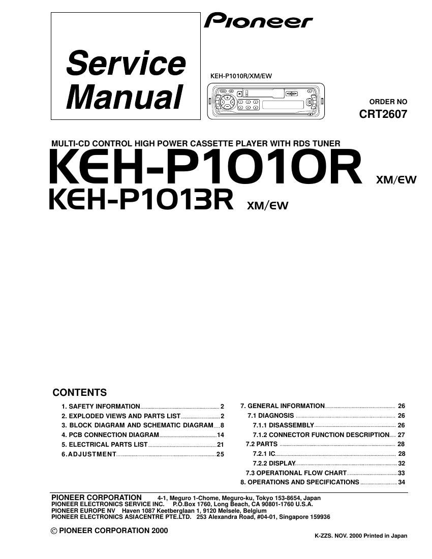 pioneer kehp 1010 r service manual