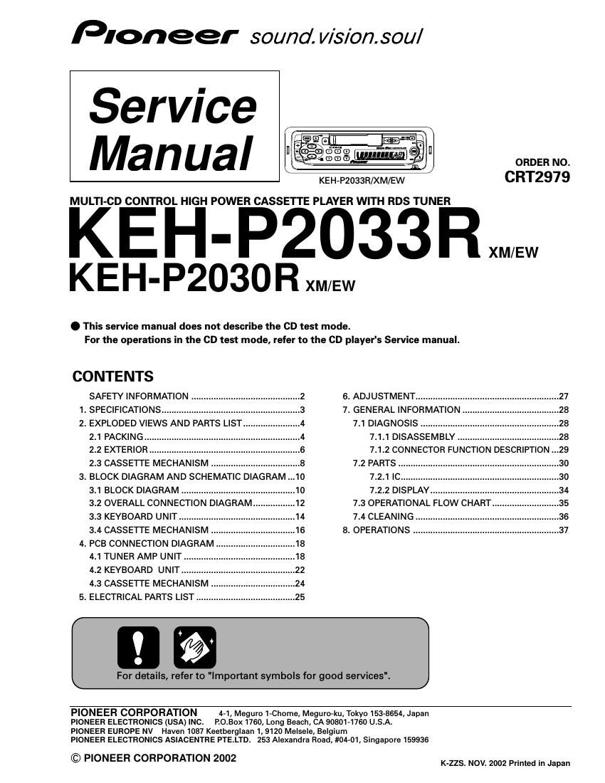 pioneer kehp 2030 r service manual