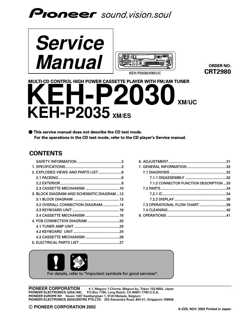 pioneer kehp 2030 service manual