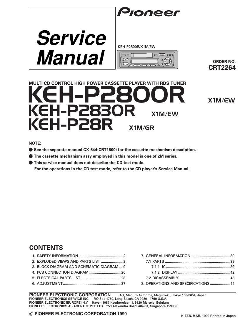 pioneer kehp 2830 r service manual
