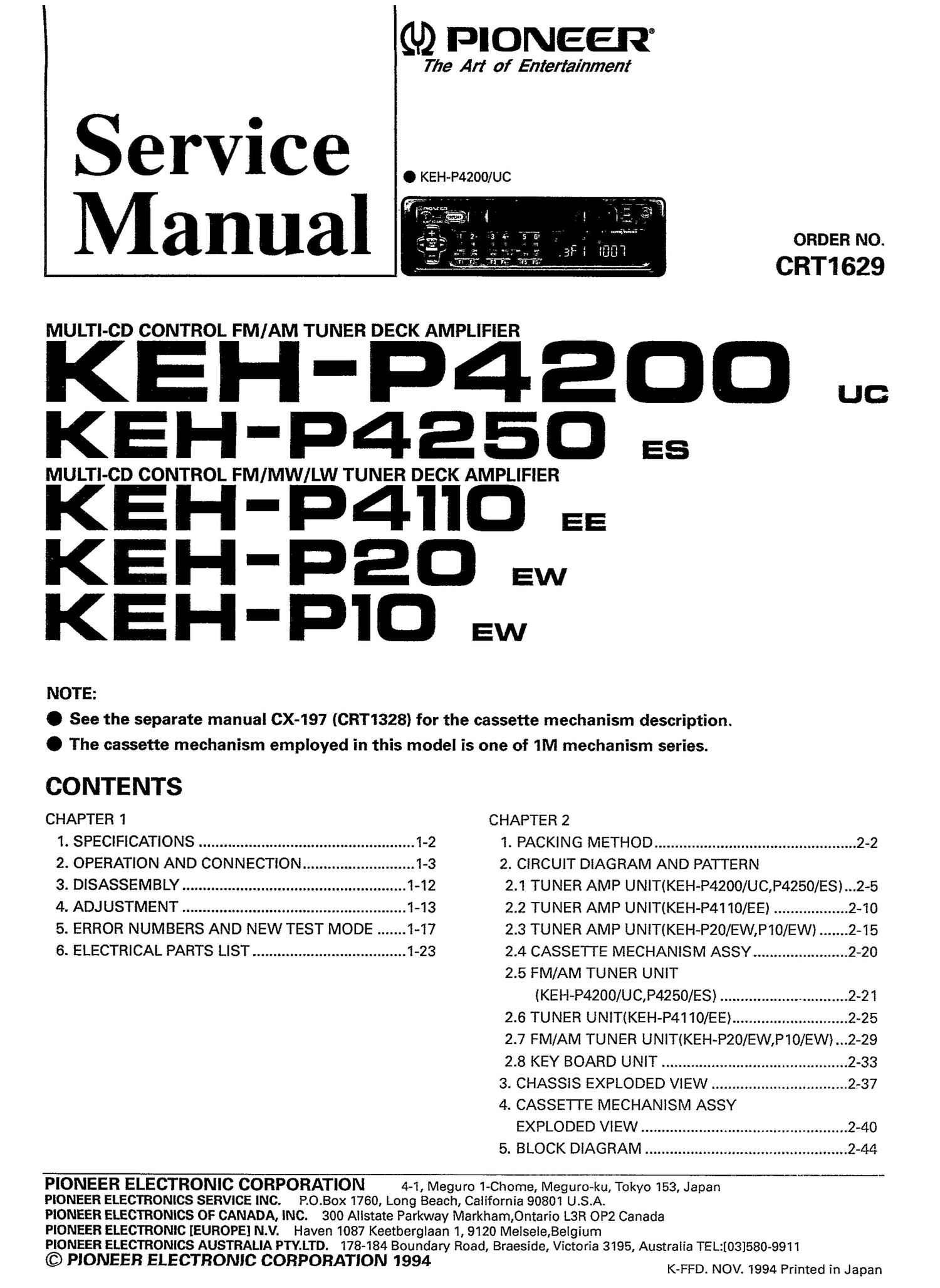 pioneer kehp 4200 service manual
