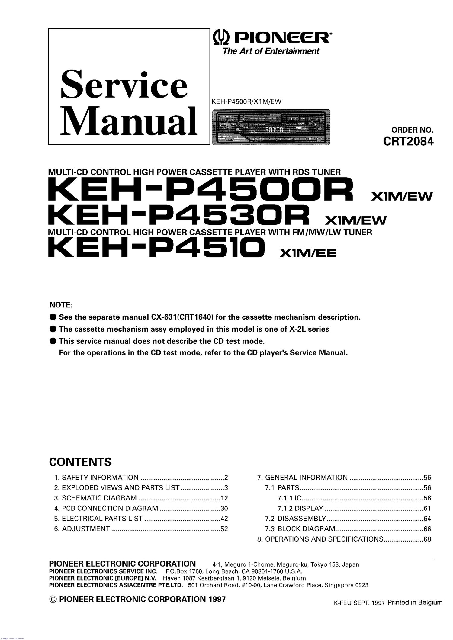 pioneer kehp 4500 r service manual