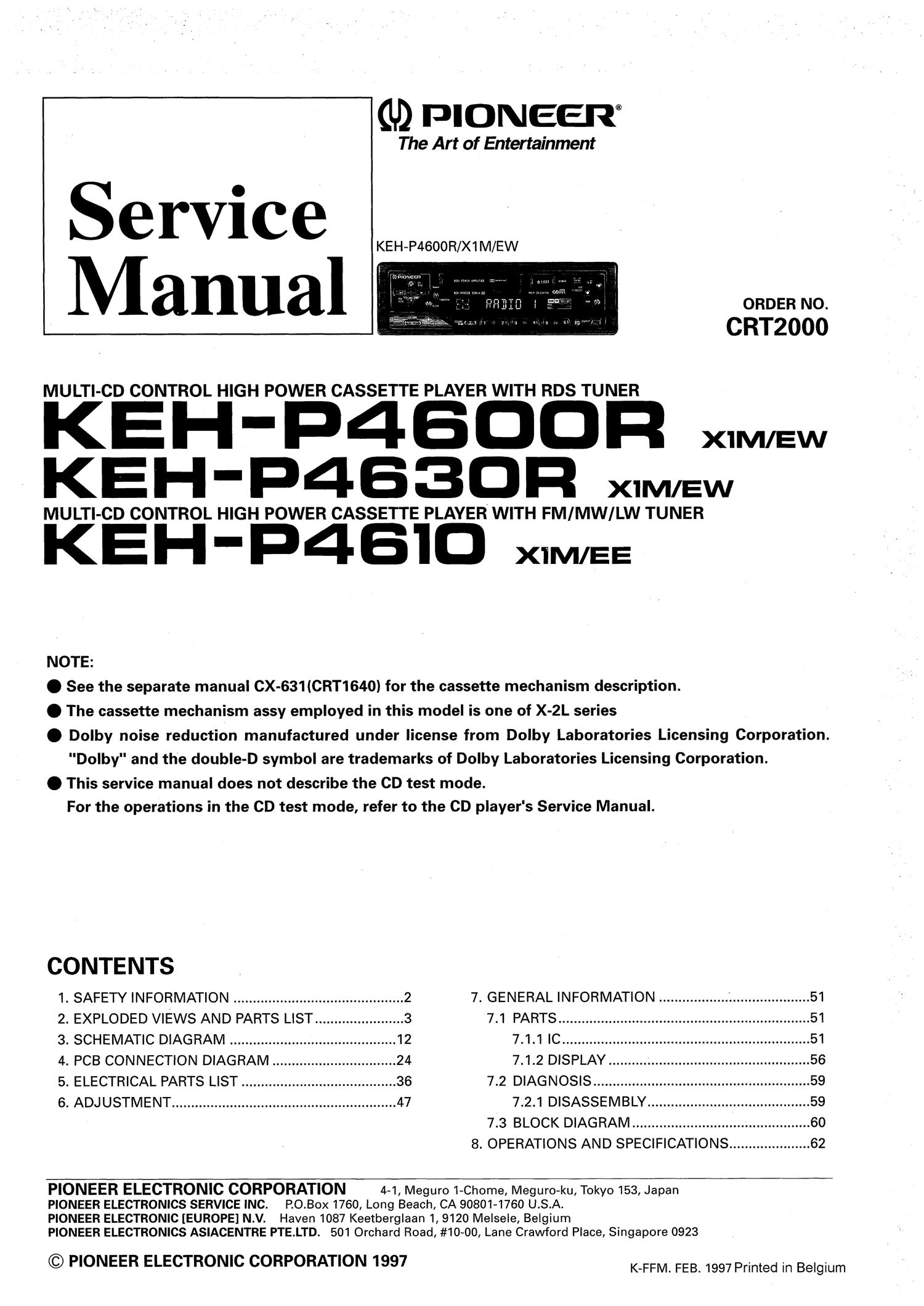 pioneer kehp 4600 r service manual
