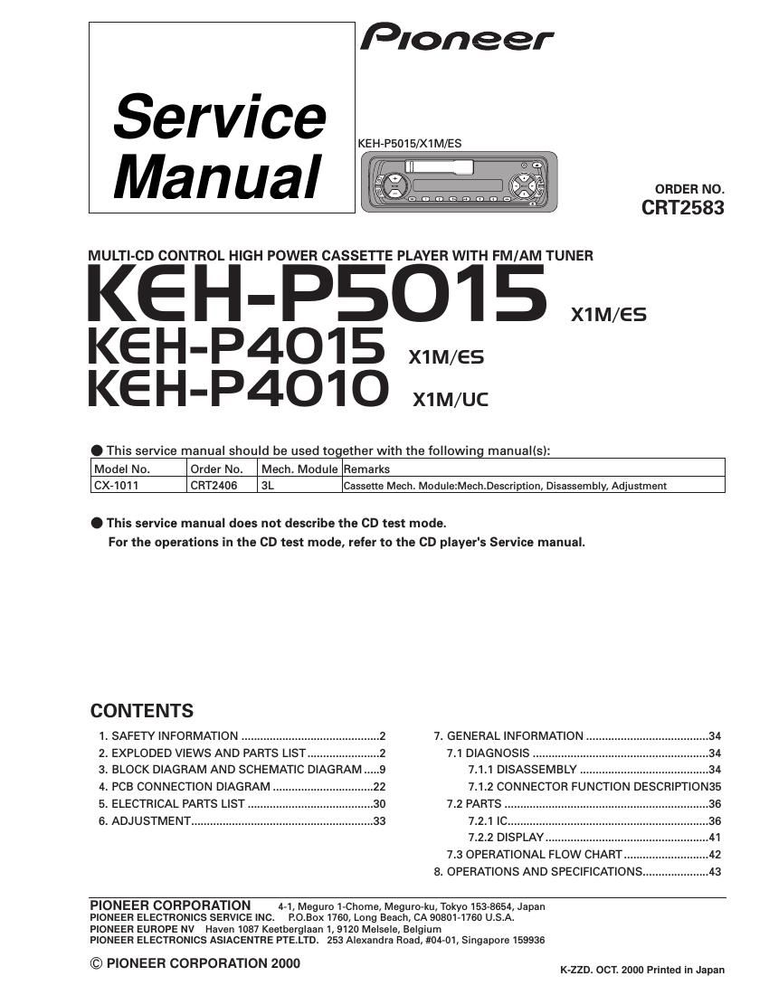 pioneer kehp 5015 service manual