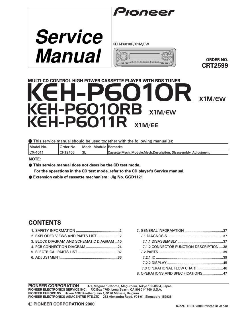 pioneer kehp 6010 rb service manual