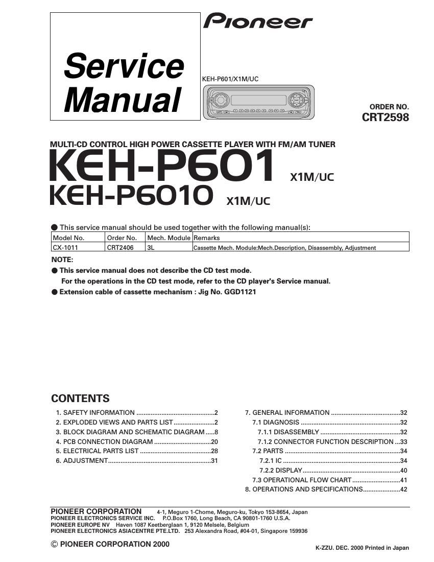 pioneer kehp 6010 service manual