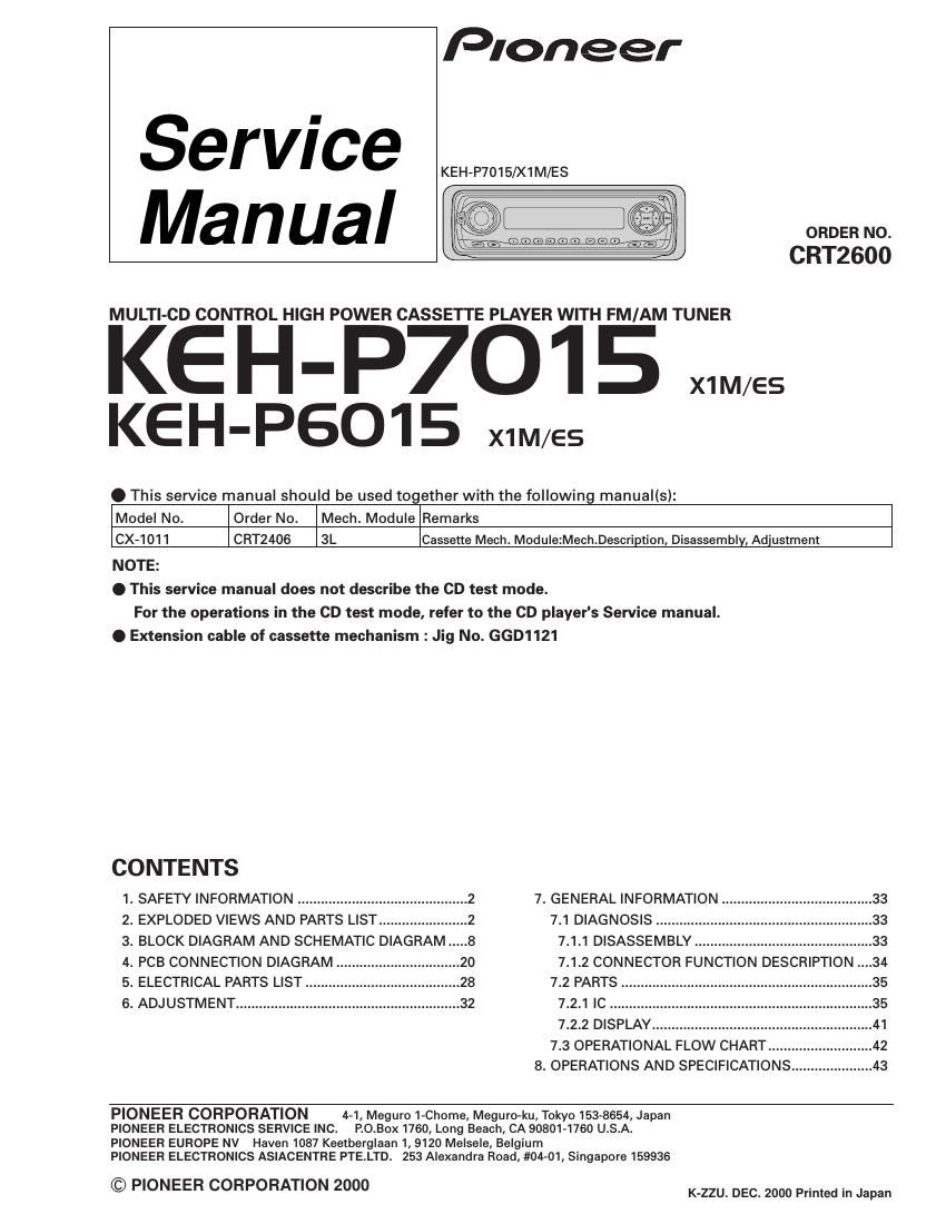 pioneer kehp 6015 service manual