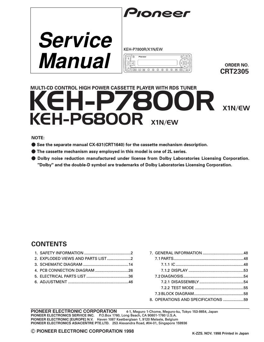 pioneer kehp 6800 r service manual