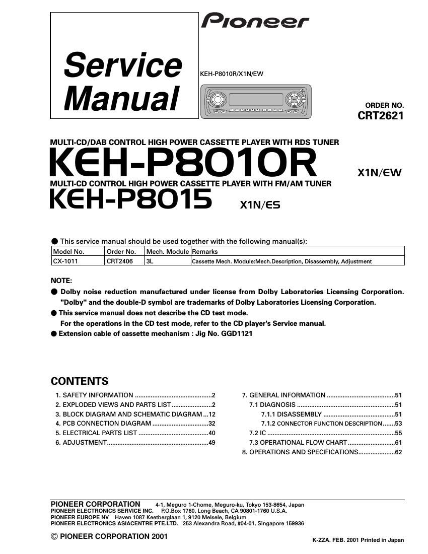 pioneer kehp 8015 service manual