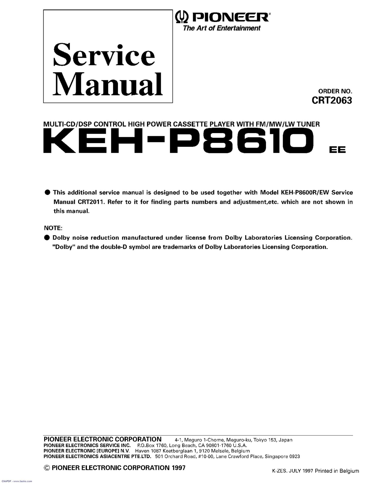 pioneer kehp 8610 service manual
