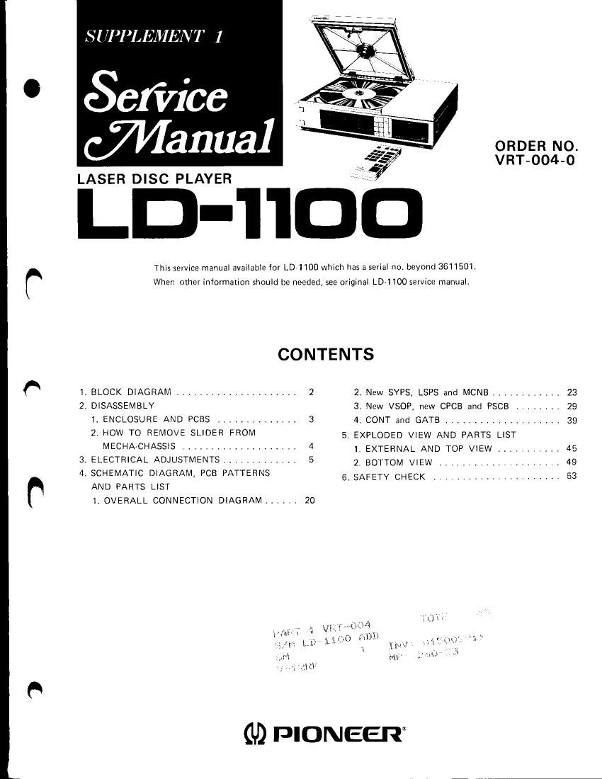 pioneer ld 1100 service manual