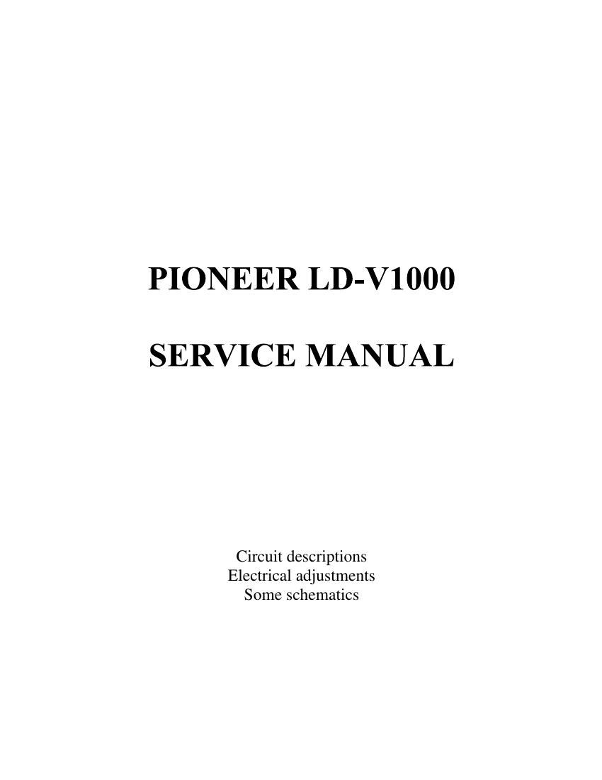 pioneer ldv 1000 service manual