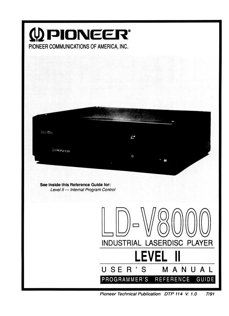 pioneer ldv 8000 owners manual