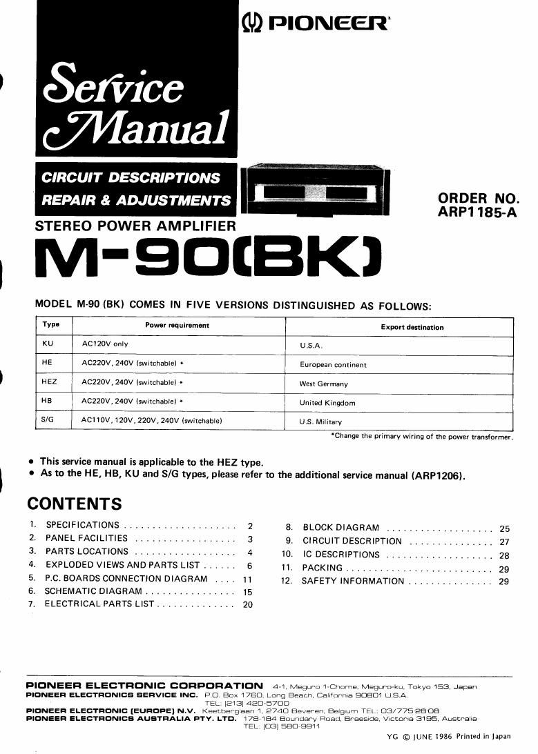 pioneer m 80 service manual