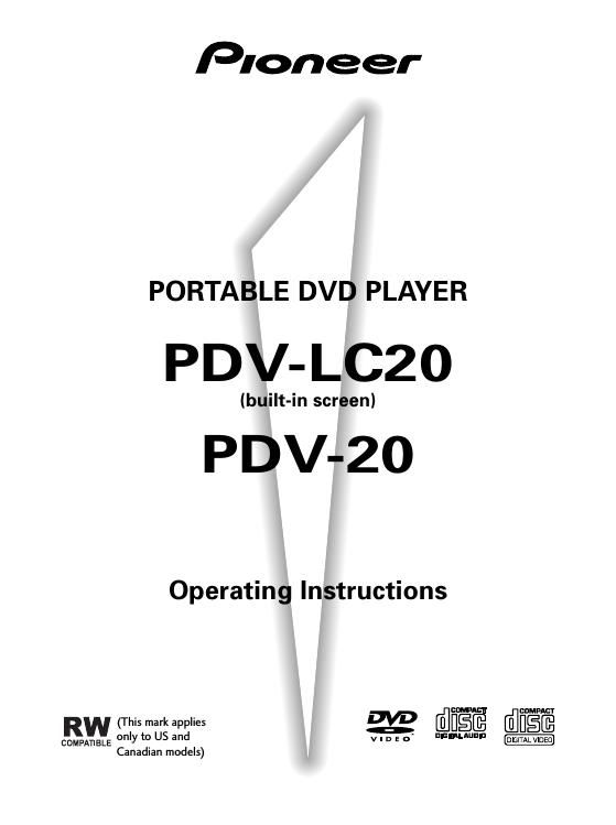 pioneer pdv 20 owners manual