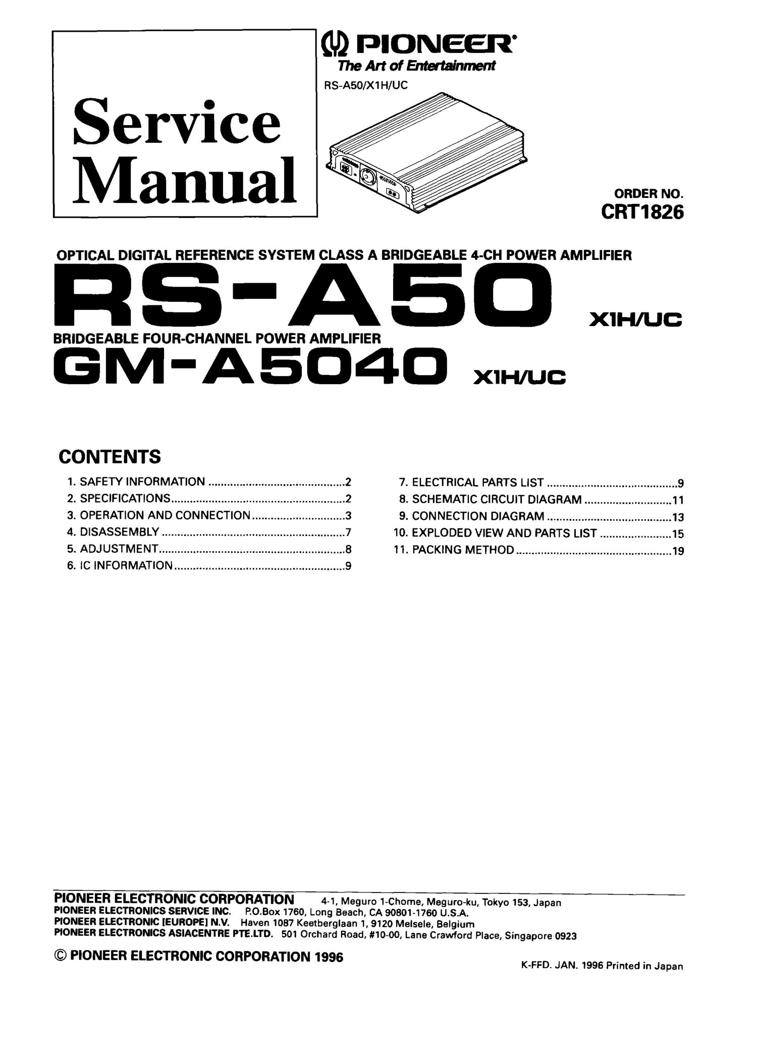 pioneer rs a50 service manual
