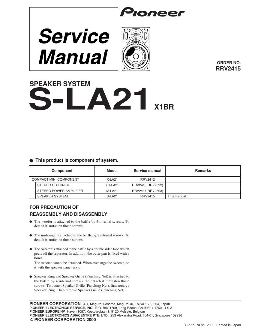 pioneer sla 21 service manual