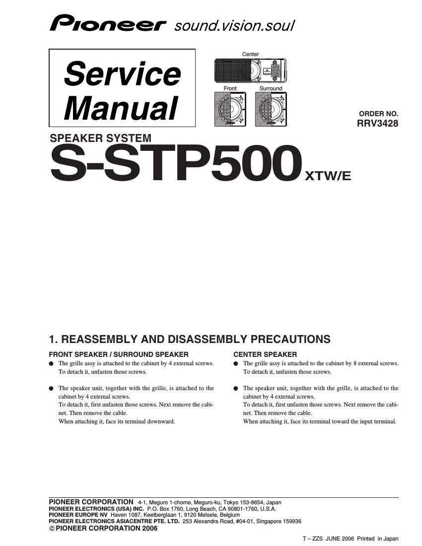 pioneer sstp 500 service manual