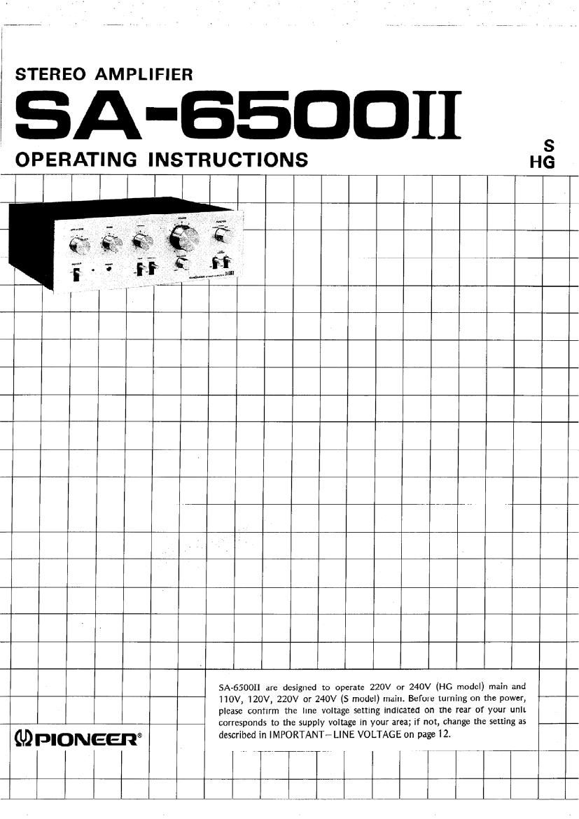 pioneer sa 6500 mk2 owners manual
