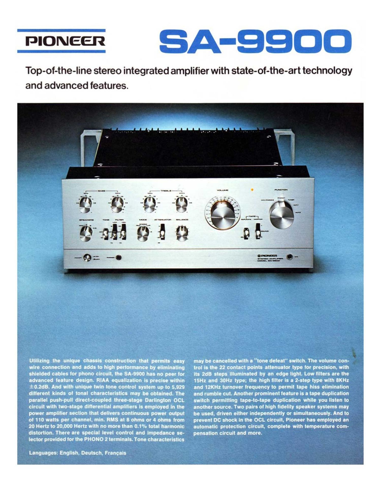pioneer sa 9900 brochure