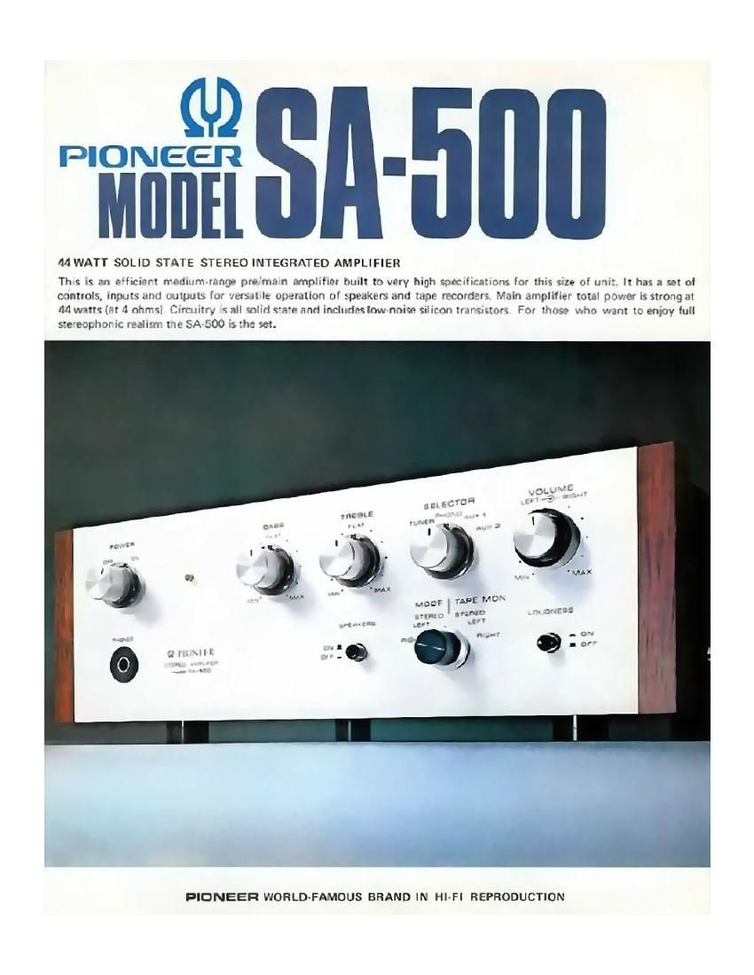 Pioneer SA 500 Brochure