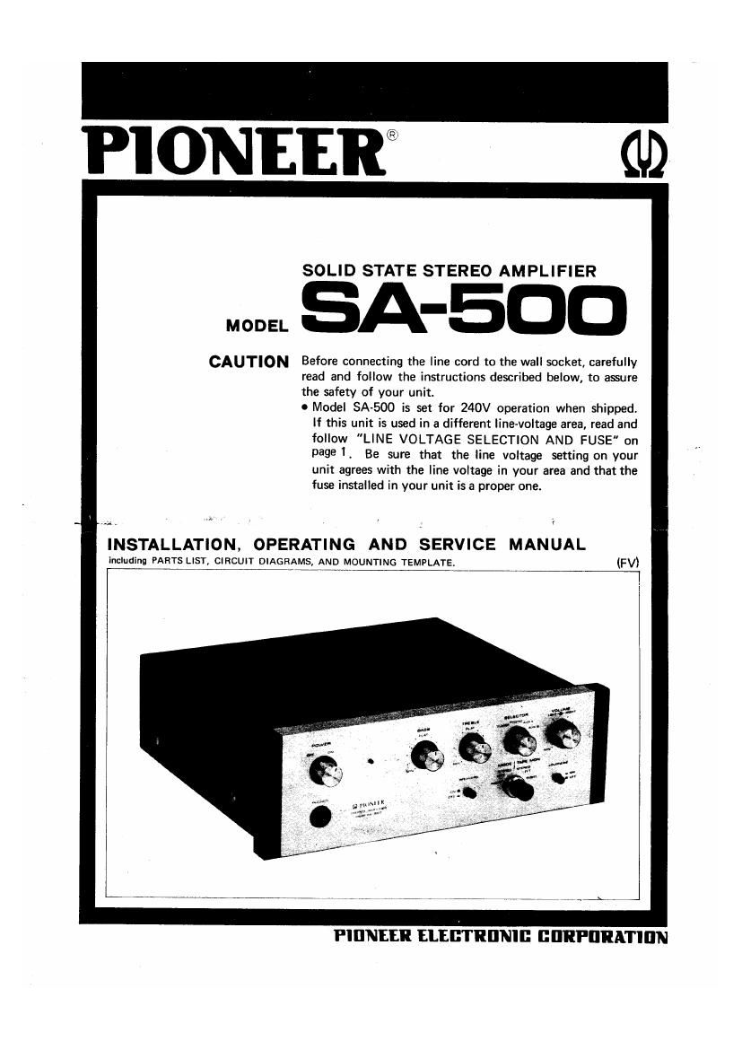 Pioneer SA 500 Service Manual 2