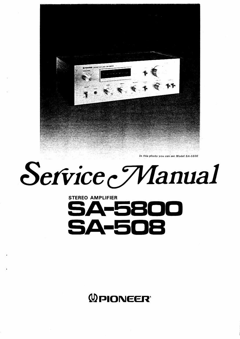 Pioneer SA 508 Service Manual