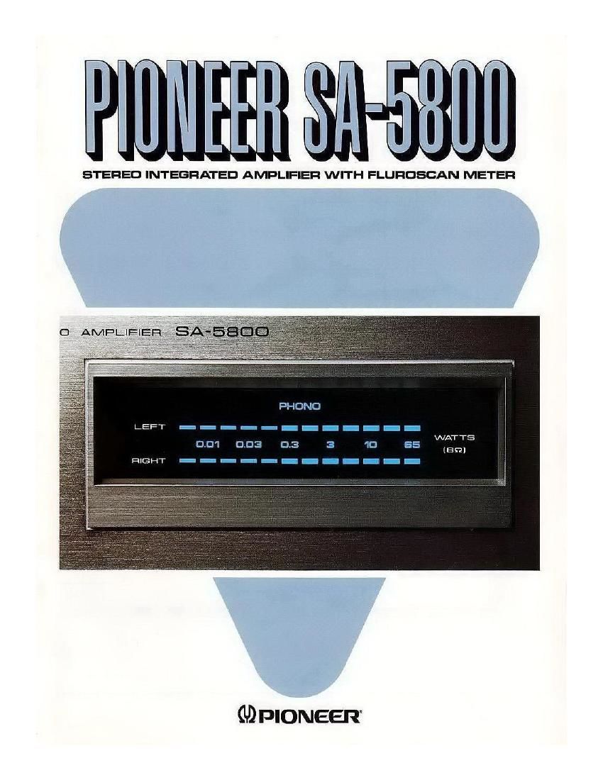 Pioneer SA 5800 Brochure