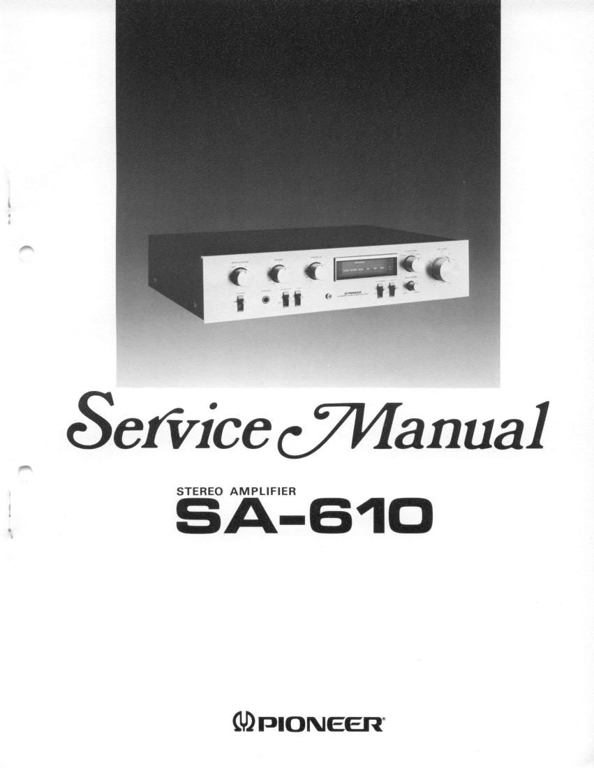 Pioneer SA 610 Service Manual