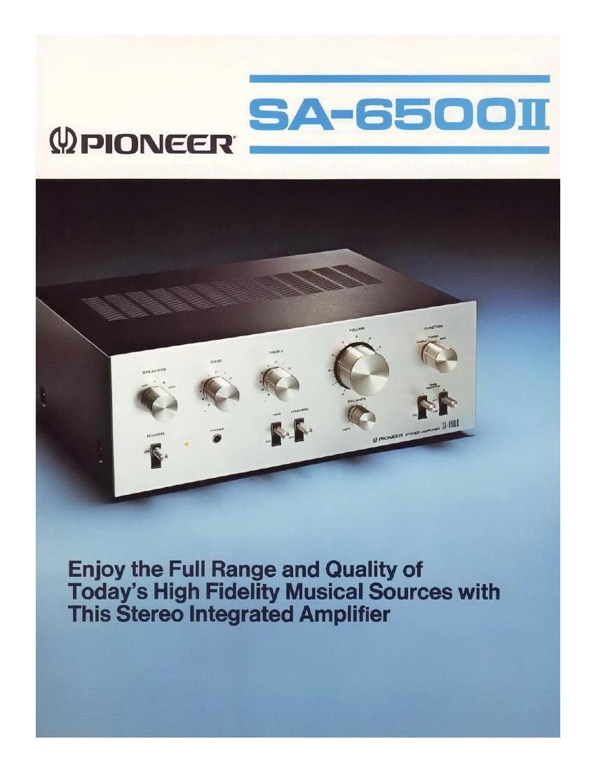 Pioneer SA 6500 II Brochure