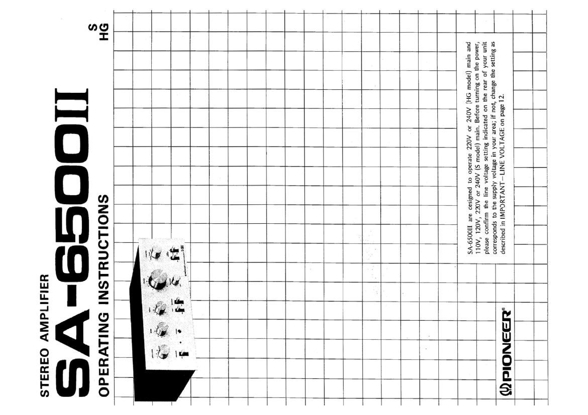 Pioneer SA 6500 II Owners Manual