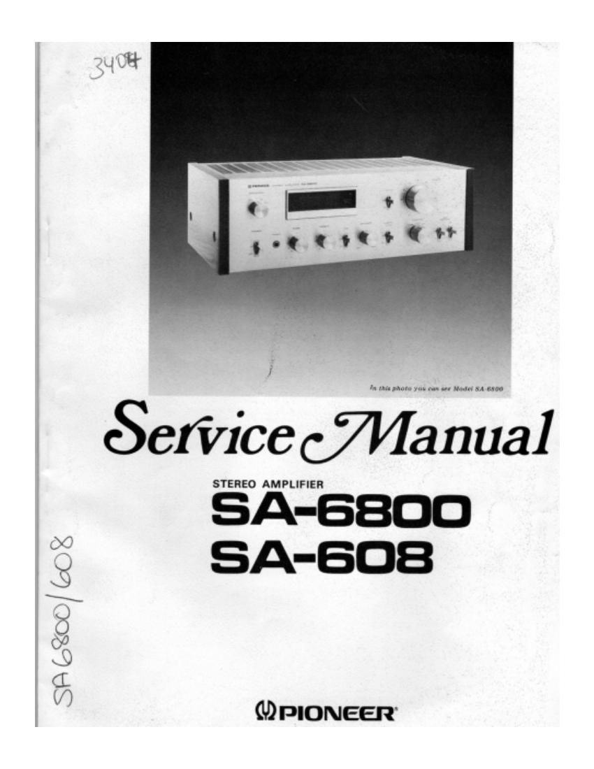 Pioneer SA 6800 Service Manual