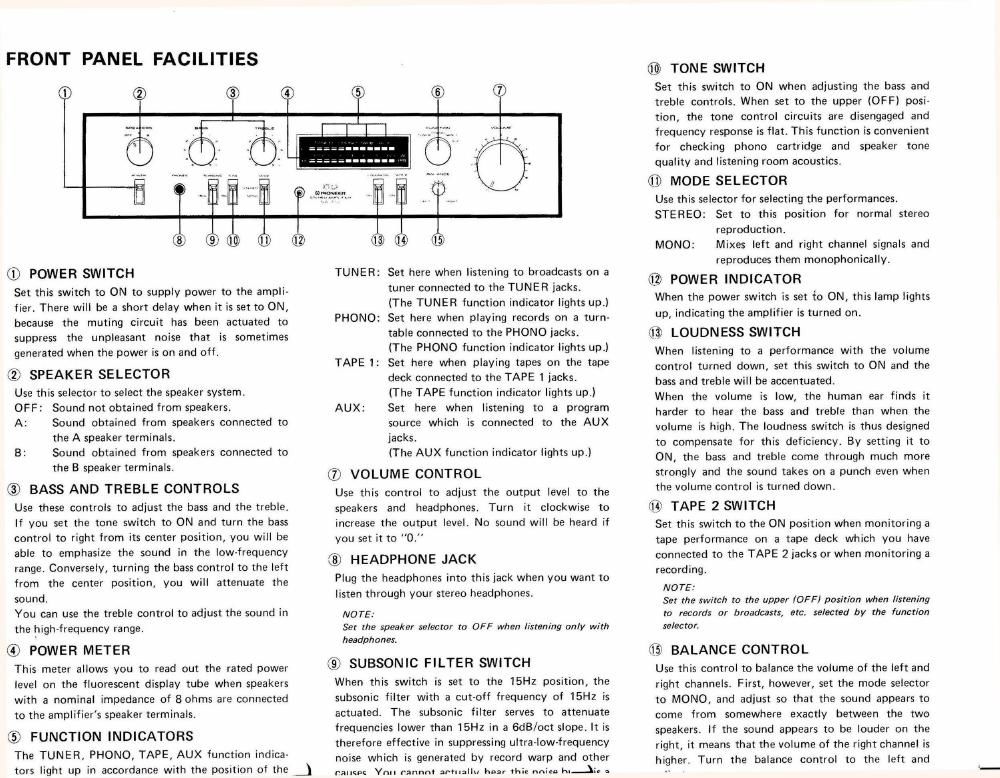 pioneer sa 710 owners manual 2