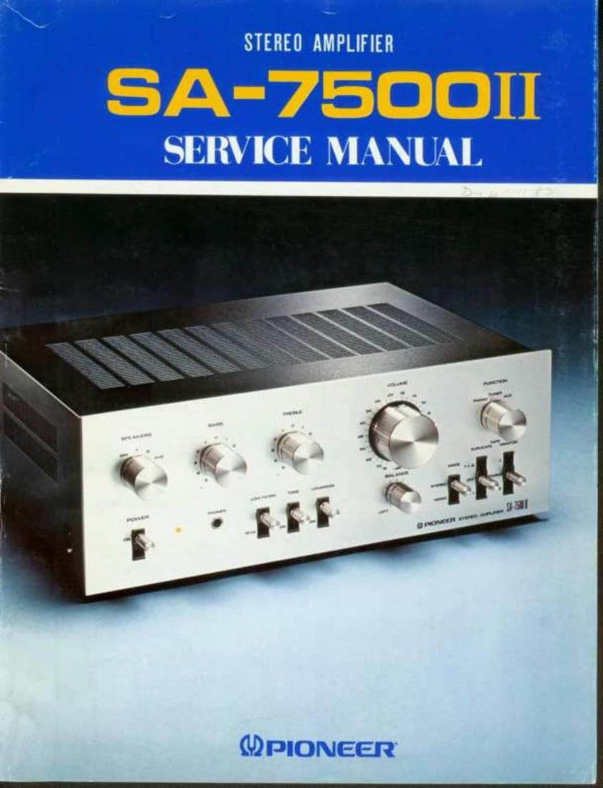 Pioneer SA 7500 II Service Manual
