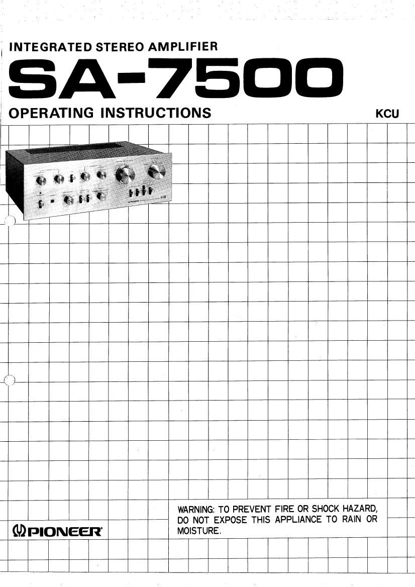 Pioneer SA 7500 Owners Manual