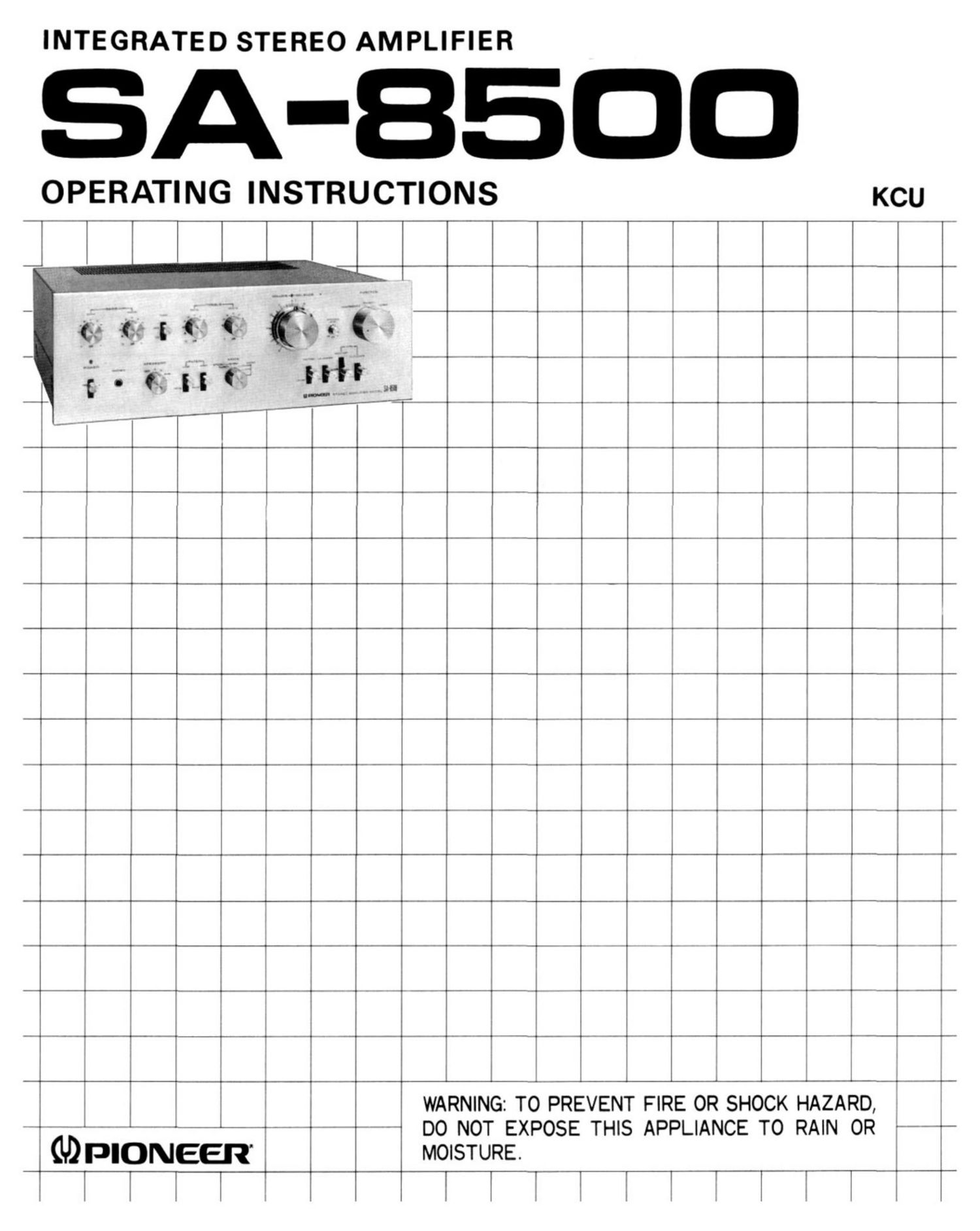 Pioneer SA 8500 Owners Manual