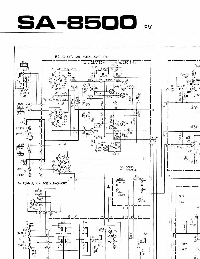 Pioneer SA 8500 Schematic