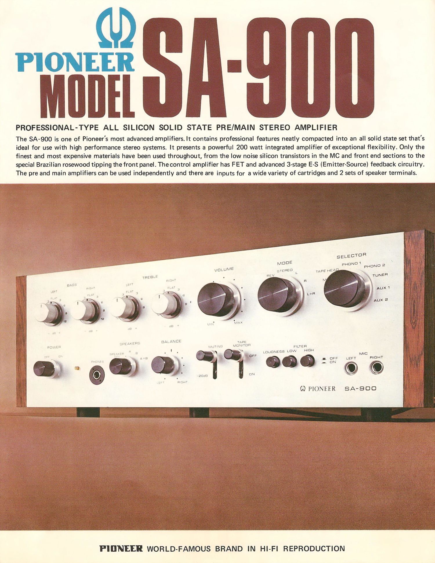 Pioneer SA 900 Brochure