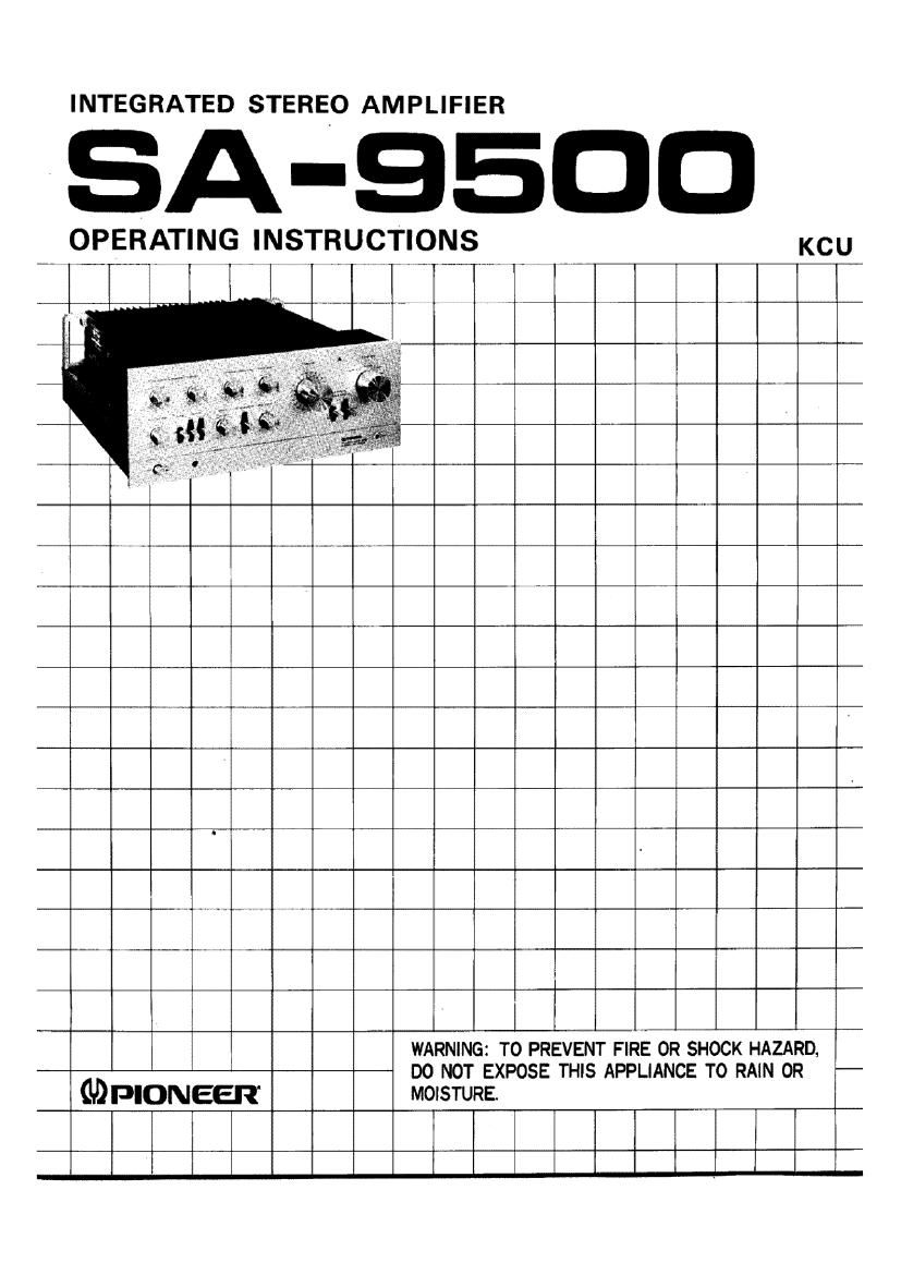 Pioneer SA 9500 Owners Manual
